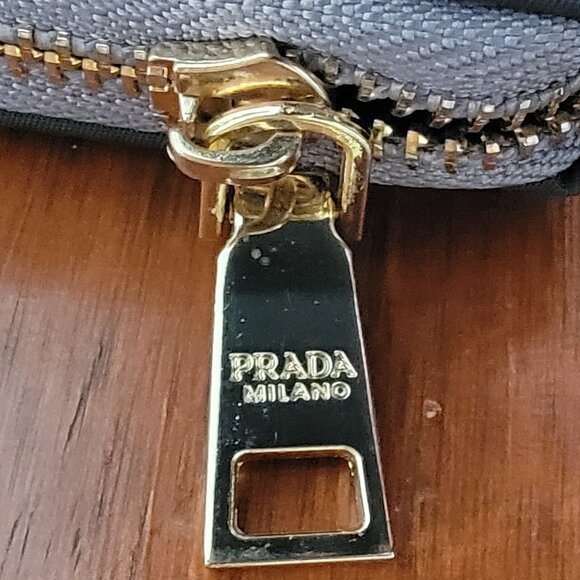 PRADA  Zipper Long Wallet Purse Clutch Nylon  Gray - Picture 6 of 16